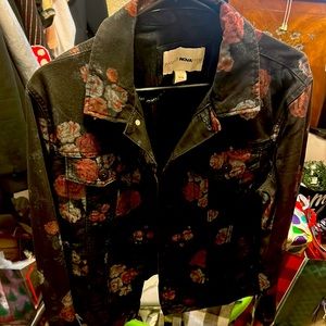 Flower Pattern Jean Jacket, size M and only worn once
